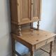 Former campaign secretary's desk in solid pine with a high cupboard.
