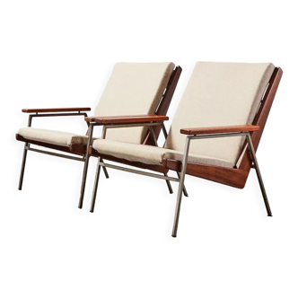 Rob Parry Pair of Lotus Lounge Chairs for Gelderland 1950s