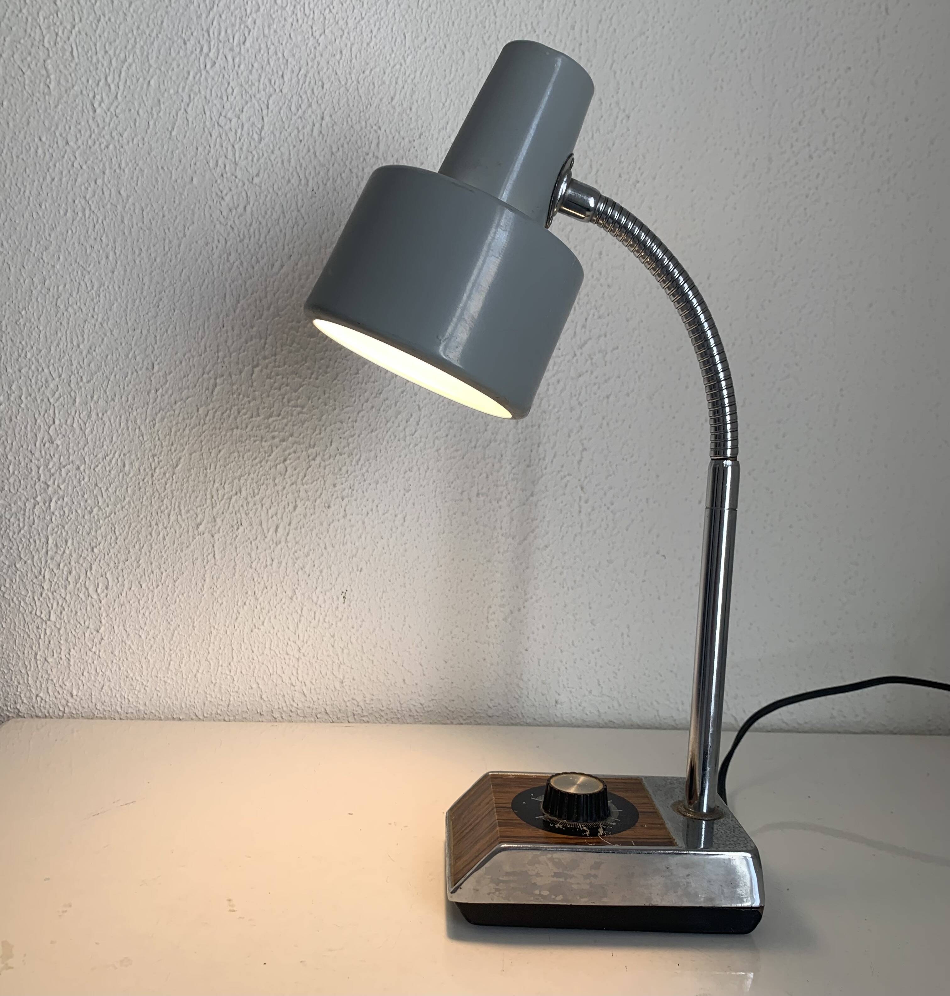 Vintage 1970 desk bedside lamp with dimmer Chiely engineer child - 40 cm