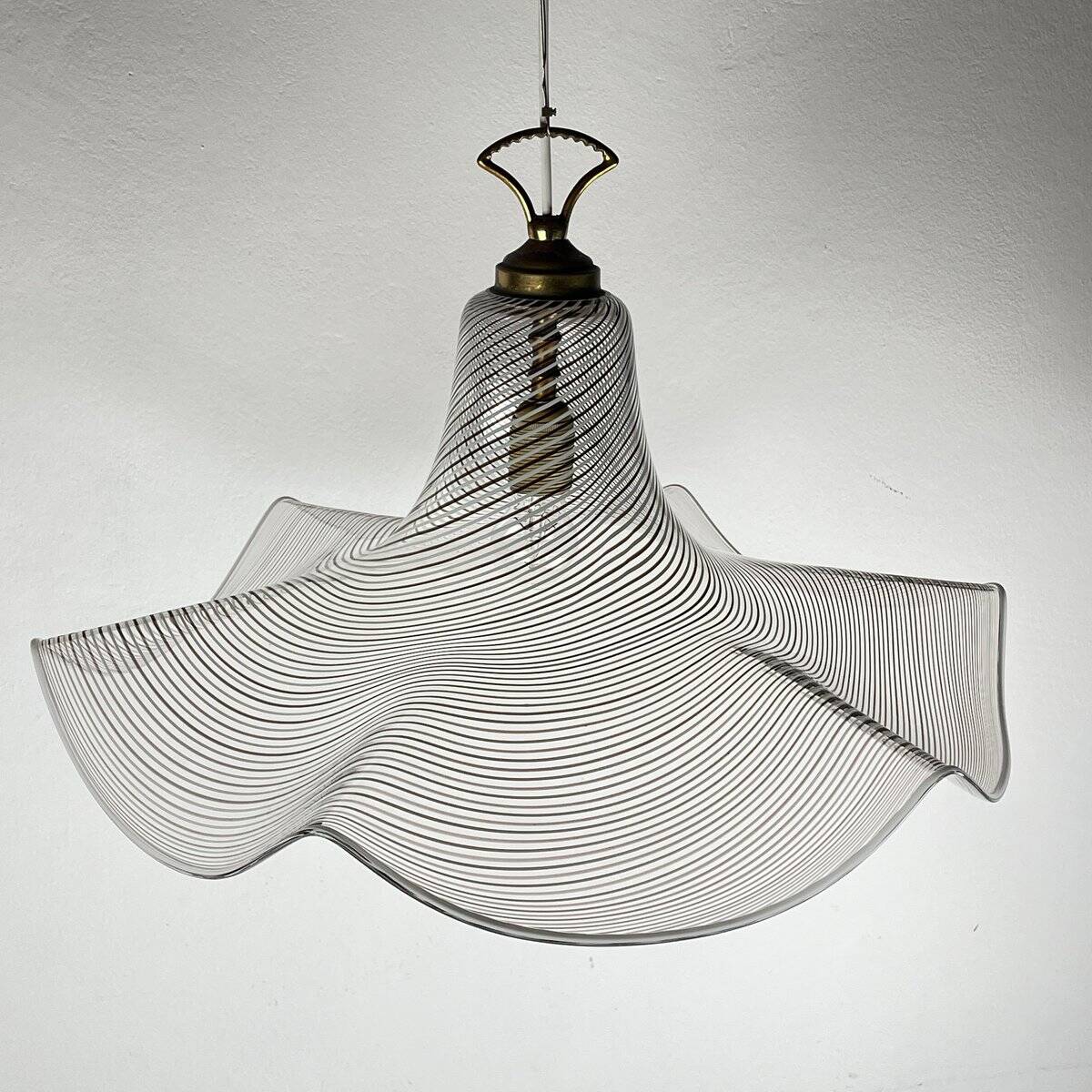 Suspended glass chandelier from Murano, Italy, 1970s.