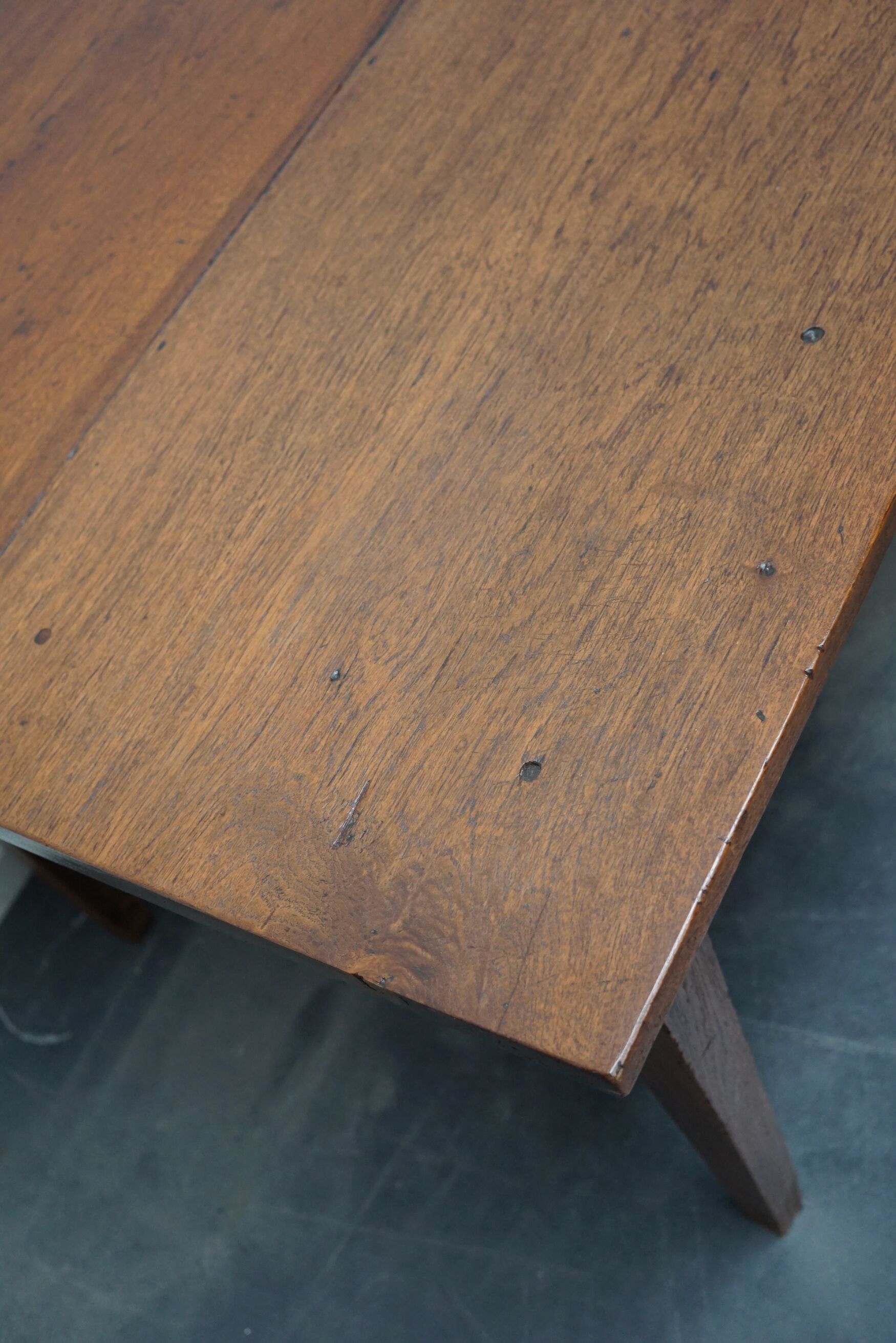 Large Antique 19th Century English Rustic Farmhouse Teak Dining Table