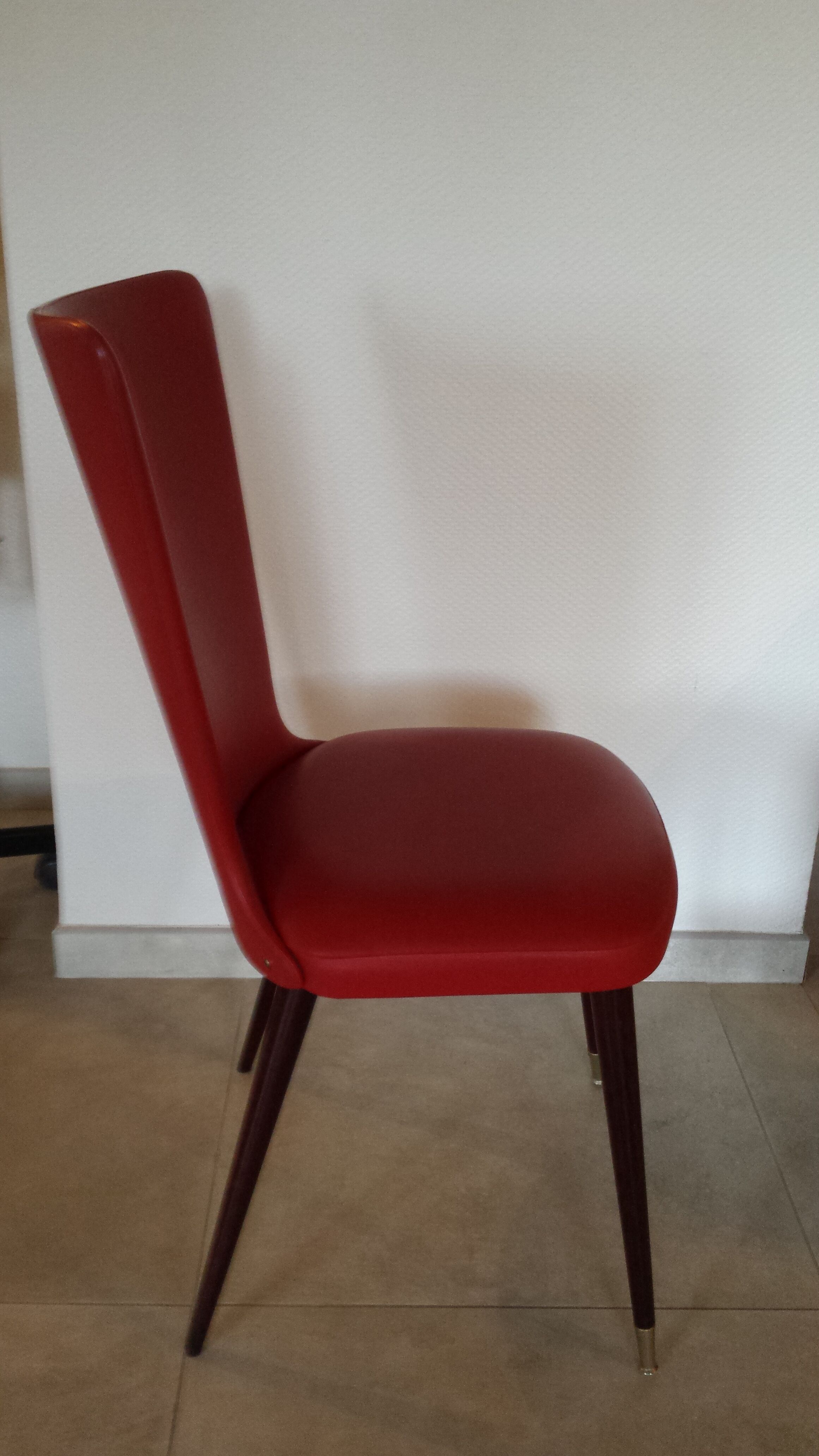 Red chair, spindle legs