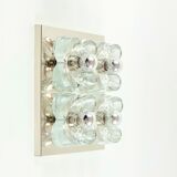 Applique murale florale XL des années 1960 en verre et chrome par Sische.