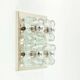 XL Mid Century floral wall light in glass and chrome by Sische, 1960s.