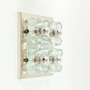 XL Mid Century floral wall light in glass and chrome by Sische, 1960s.
