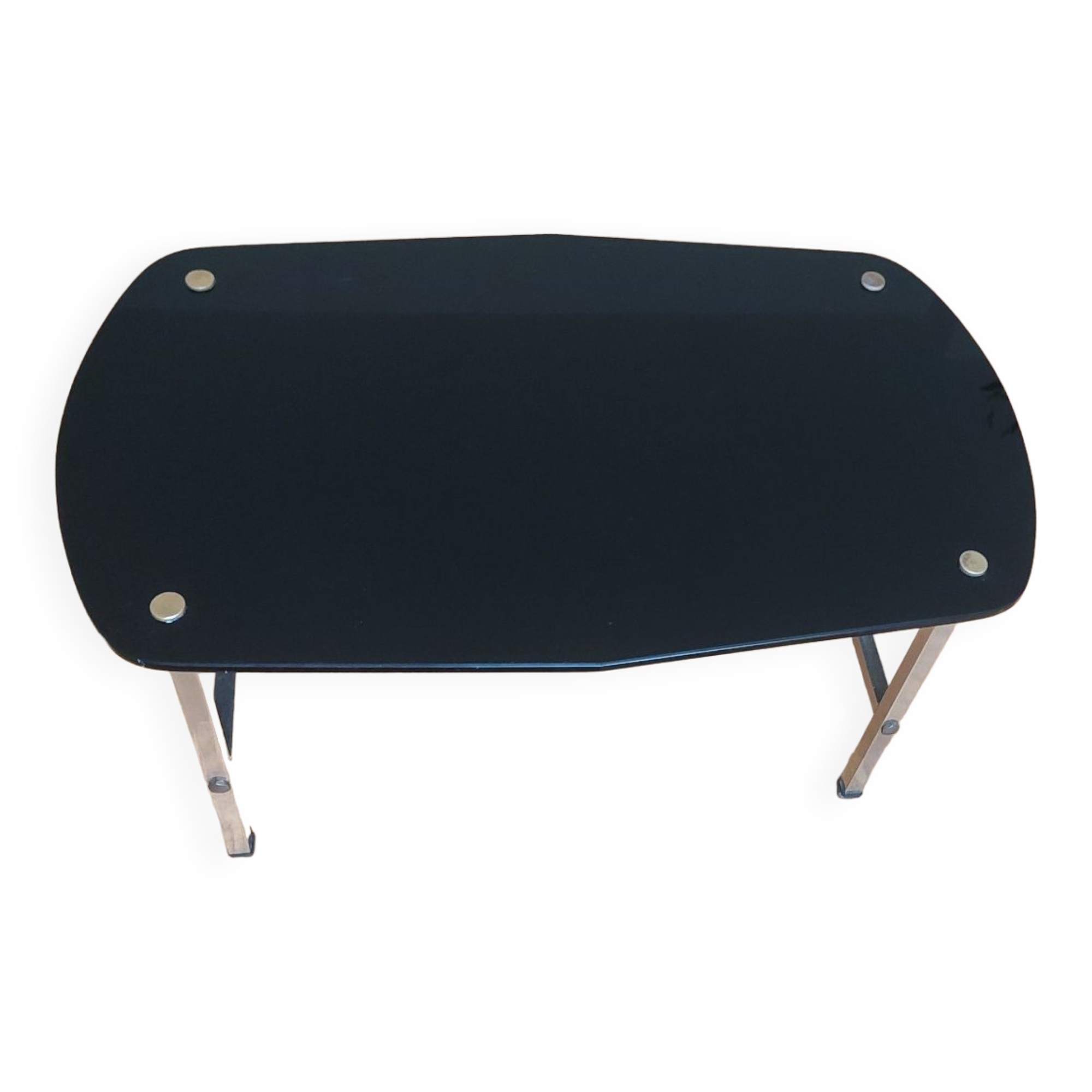 Vintage coffee table in black smoked glass