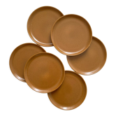 6 assiettes plates en grès vintage