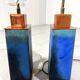 Ensemble de 2 grandes bases de lampes de table des années 1960.