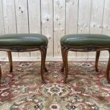 Paire de tabourets bas ou repose-pieds