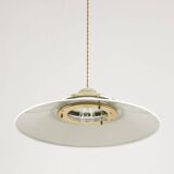 Lampe à suspension en laiton et métal vintage italienne, années 1970