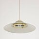 Vintage Italian Brass and Metal Saucer Pendant Lamp, 1970s