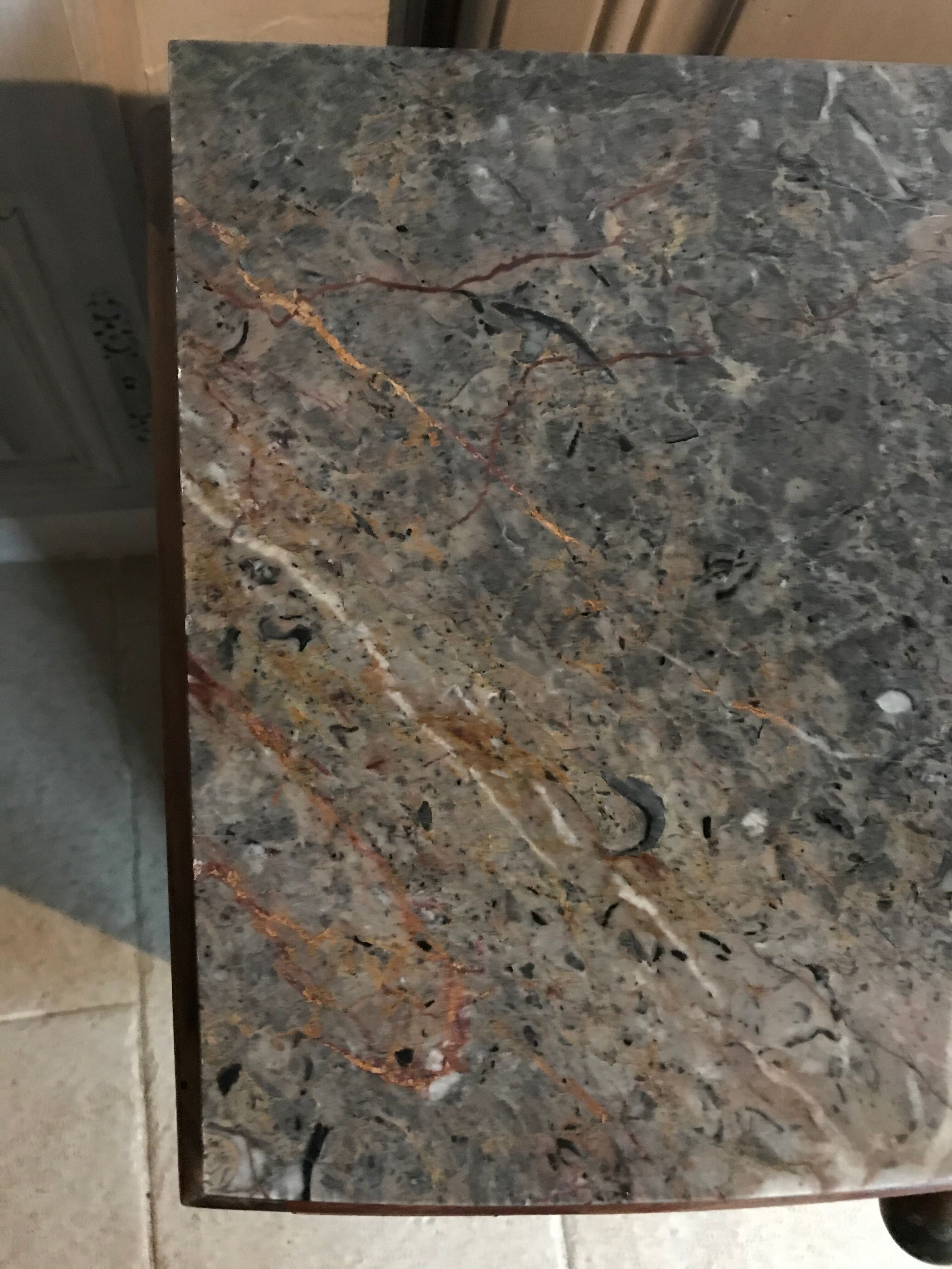 Art Deco wood and marble bedside