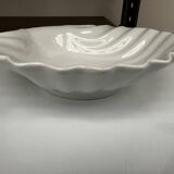 Vintage shell-shaped white earthenware dish d 27 cm / h 7 cm