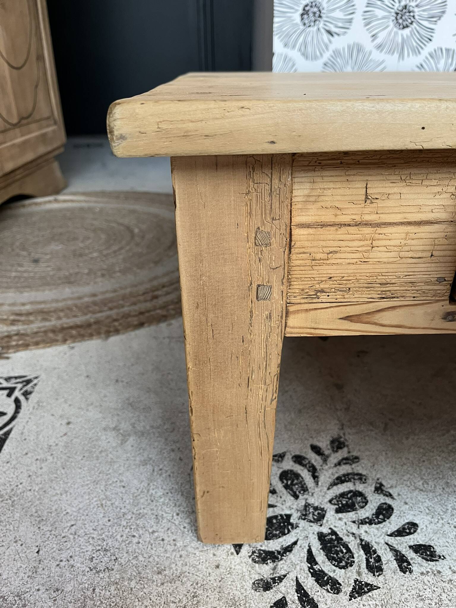 Table basse de ferme bois massif Augusta