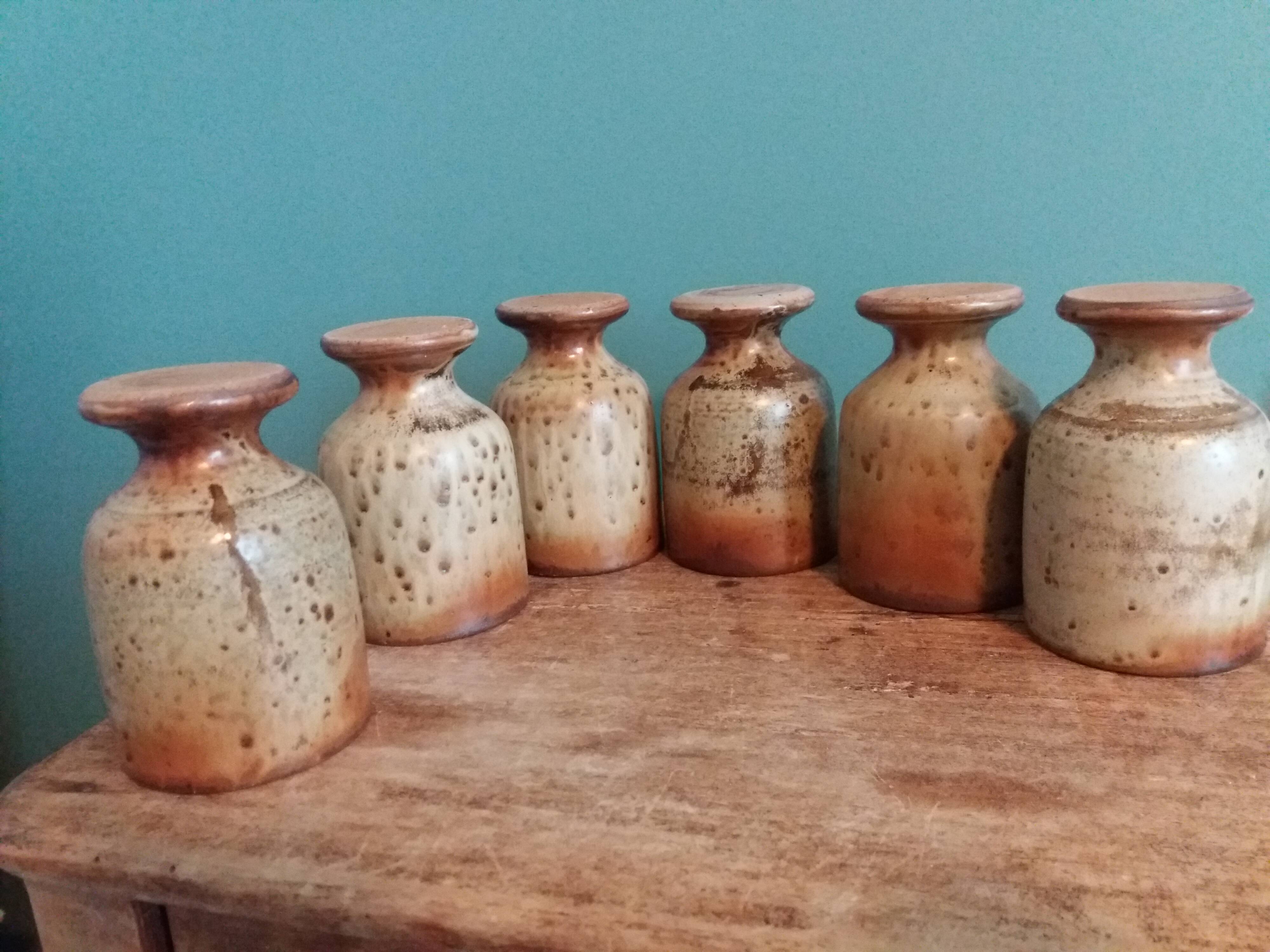 Mazagran cups, stoneware stemmed glasses from Puisaye, Jean-Pierre Prud’homme