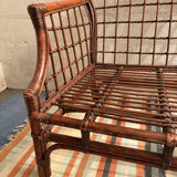 Vintage rattan bench