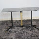 Coffee table in black glass lacquered brass and iron, Italy 50s