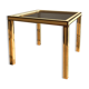 Coffee table in ivory and brass metal and smoked glass, 1970s/80s
