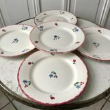 Set of 5 flat plates badonviller model "dany" years 30-40