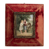 Pastoral scene painting on porcelain, 19th century