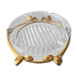 Lancel golf ashtray in crystal and metal dore