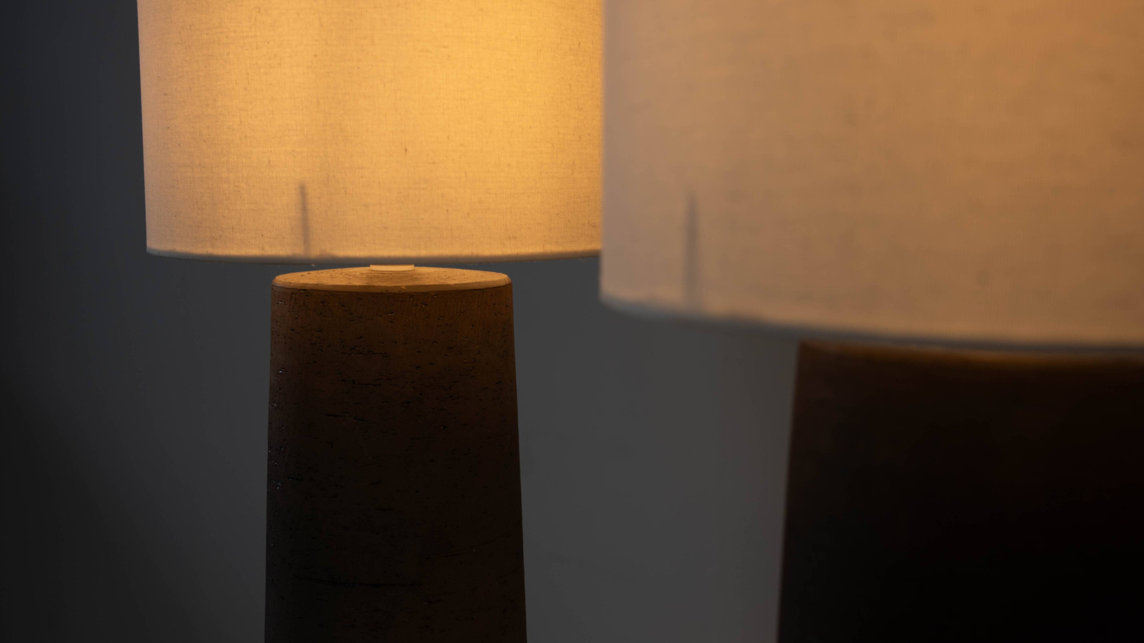 Set of two ceramic sculptural table lamps by Töreboda