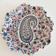 Gien earthenware plate – Floral paisley pattern – Scalloped edge