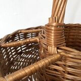 Bar basket or plant holder in woven wicker