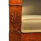 Mahogany bergère chair, stamped, Empire period
