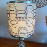 Alabaster and silver metal lamp