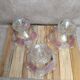 Set of 3 vintage pressed glass bowls with pink floral decoration.