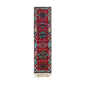Tapis rouge turc noué à la main 90 cm x 336 cm