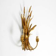 Beautiful large 70s gold-plated 2-armed metal wall lamp by Hans Kögl