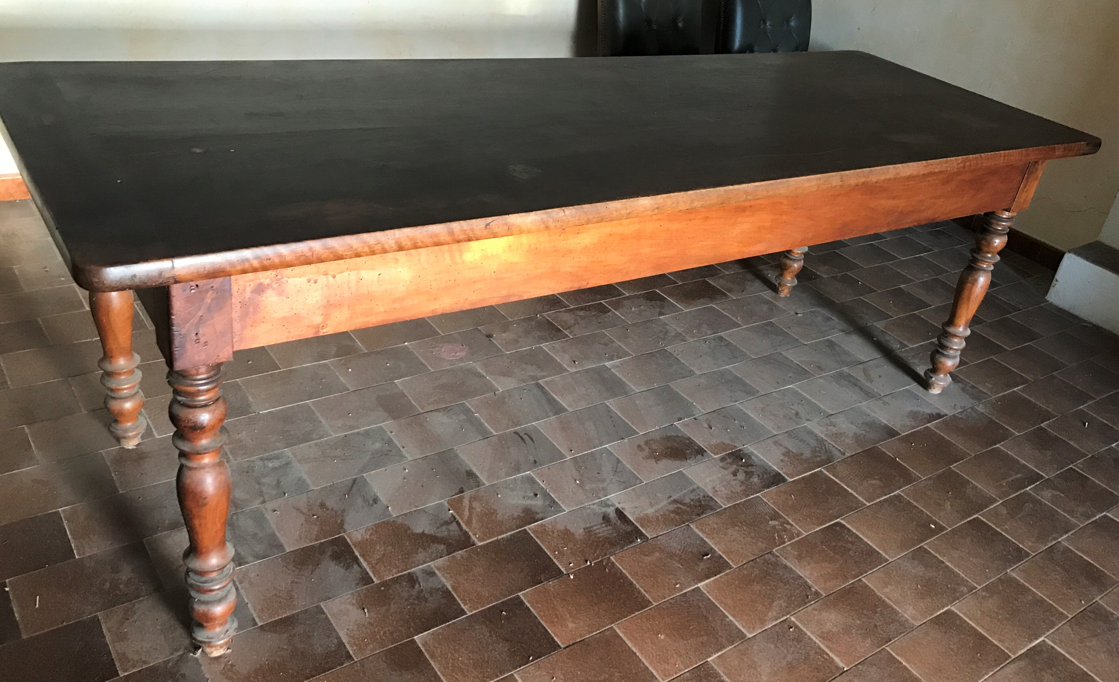 Walnut farmhouse table