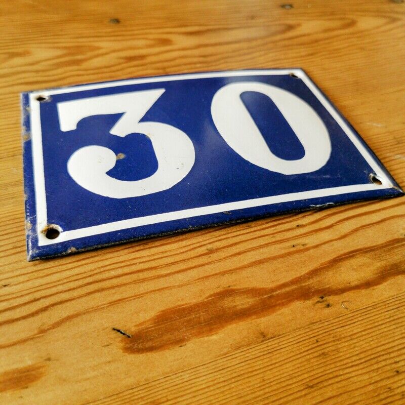Enamelled street number plate