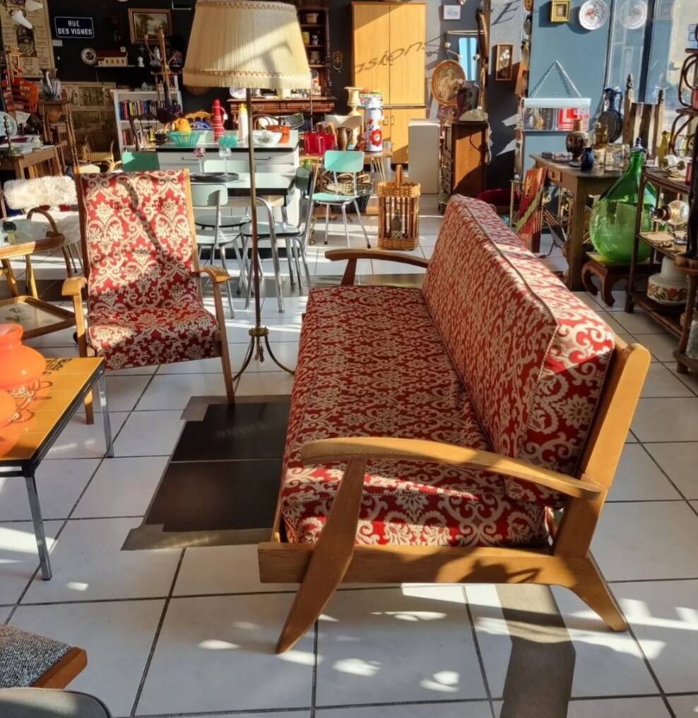 Canapé + fauteuil FS116 Free Span vintage