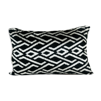 Ikat velvet pillow cover