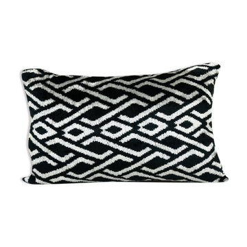 Ikat velvet pillow cover