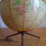 Small terrestrial globe world map of girard and barrère - year 60's