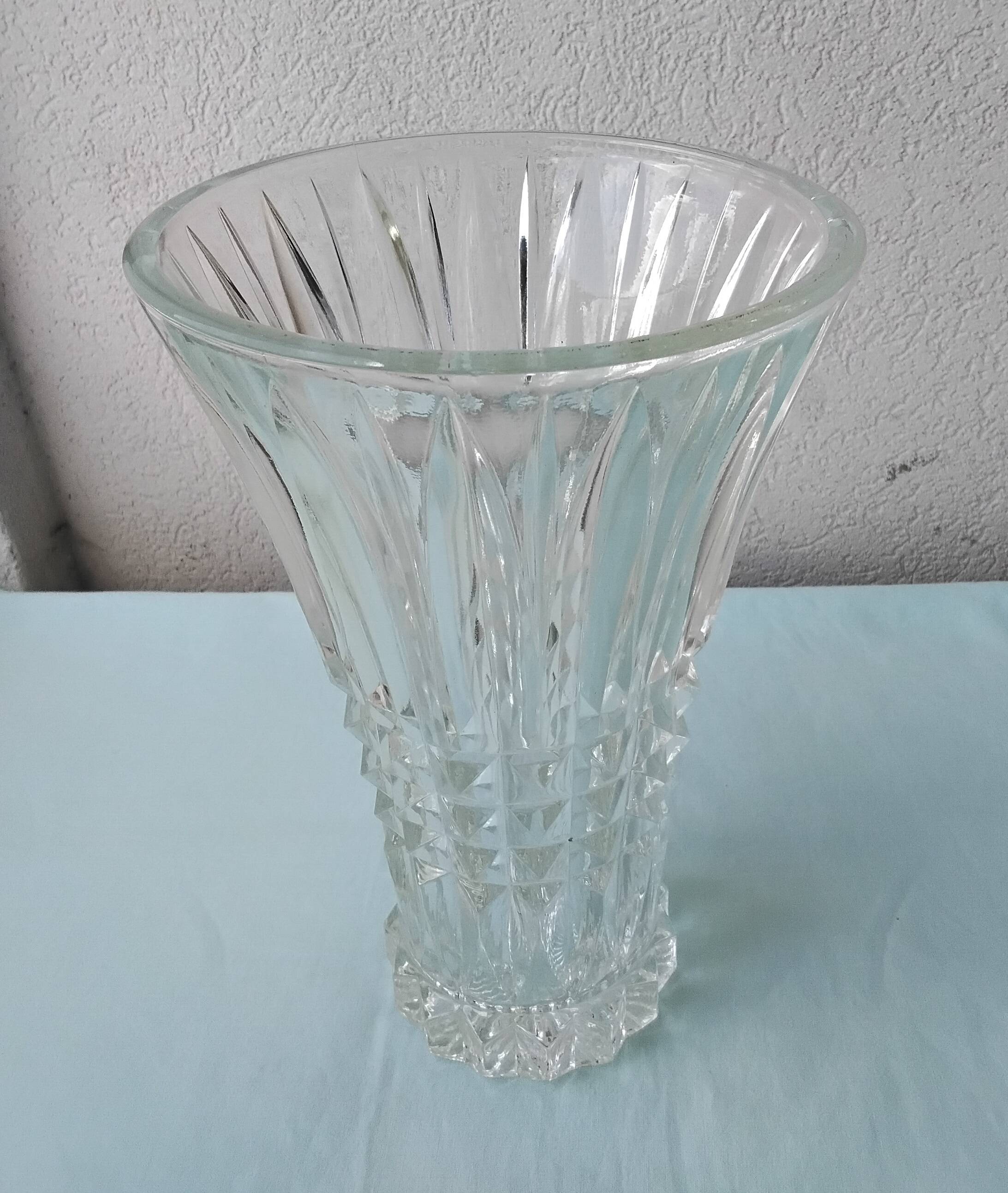 Moulded pressed glass vase