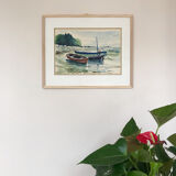 Watercolor Louis PARRENS 1904-1993.Lesconil