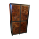 Four-door cabinet in checkerboard patterned burr walnut veneer