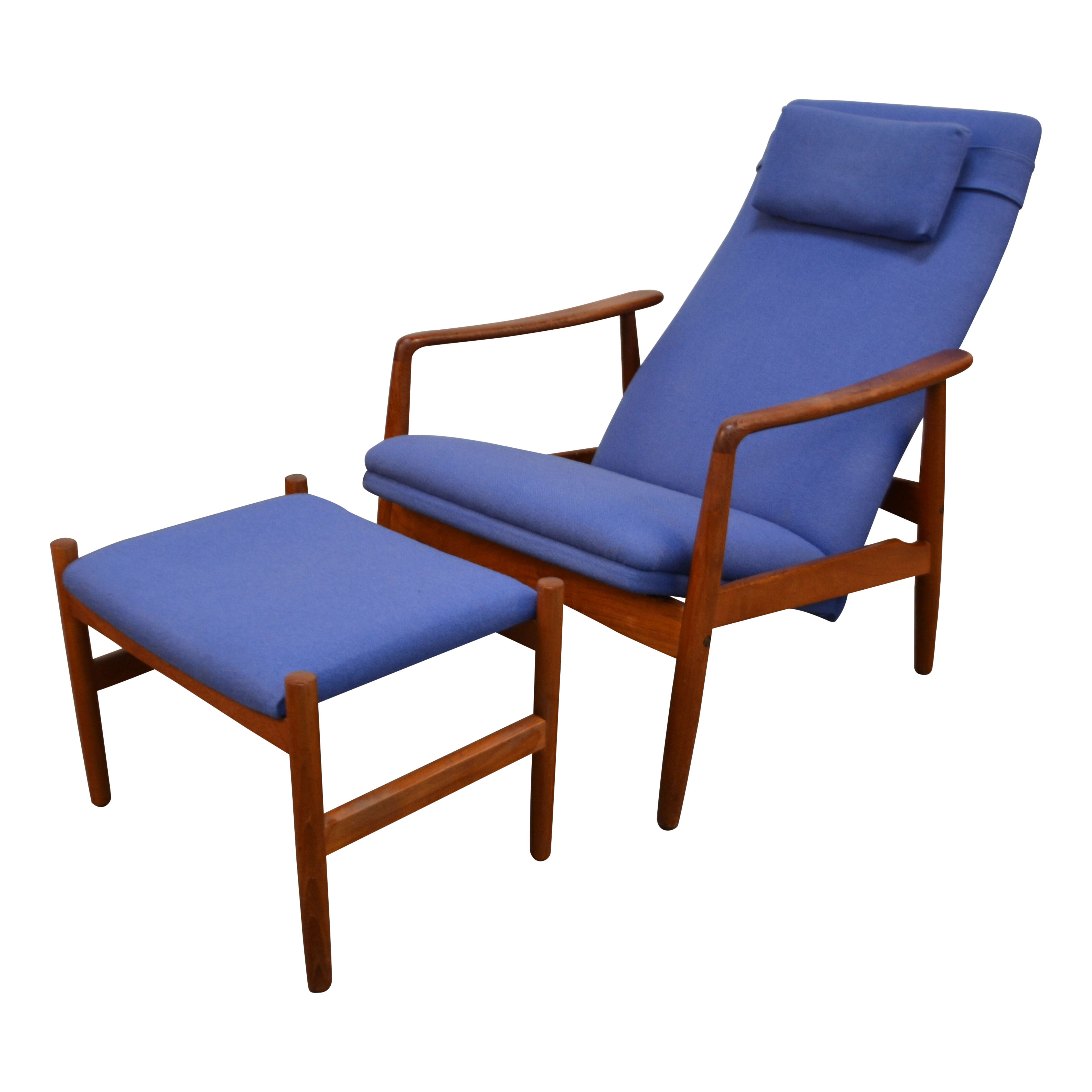 Vintage Danish design Søren Ladefoged teak loungechair and ottoman