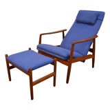 Vintage Danish design Søren Ladefoged teak loungechair and ottoman