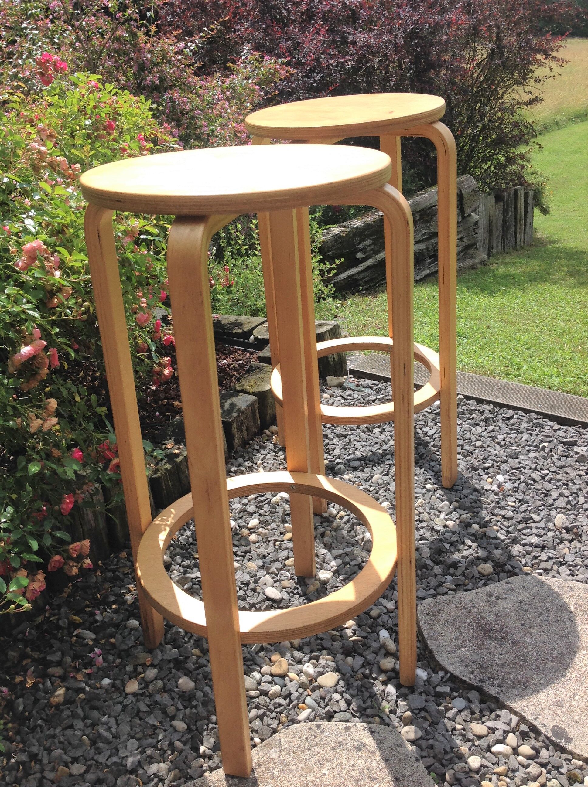 Pair of high Scandinavian/vintage style stools 60s-70s