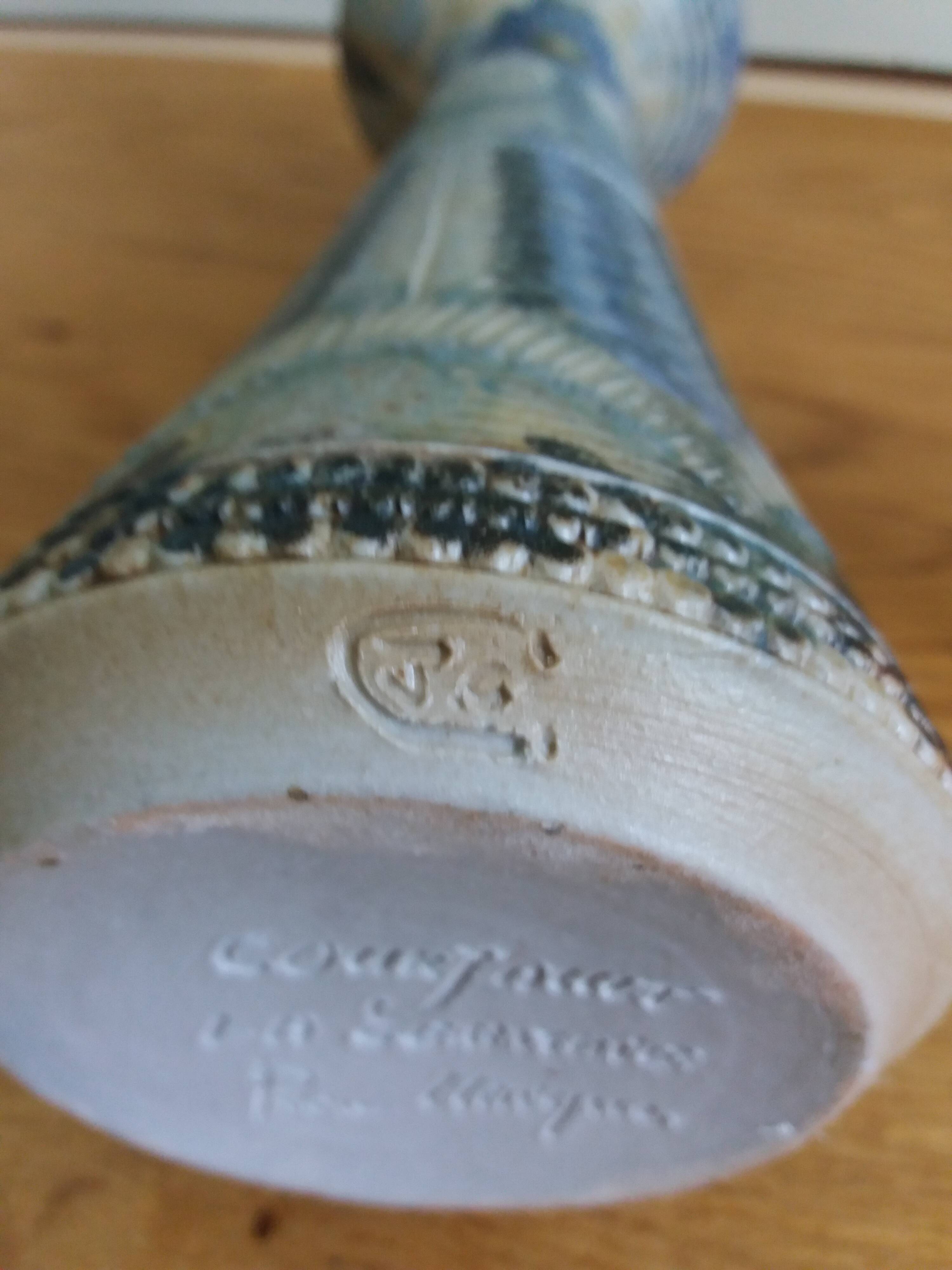 Candle holder vase signed Jean Claude Courjault