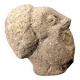 Tête sculptée en pierre volcanique, haute époque chrétienne