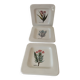 Set of three square plates from Deruta signed MARI E.C., botanical decoration 962.21