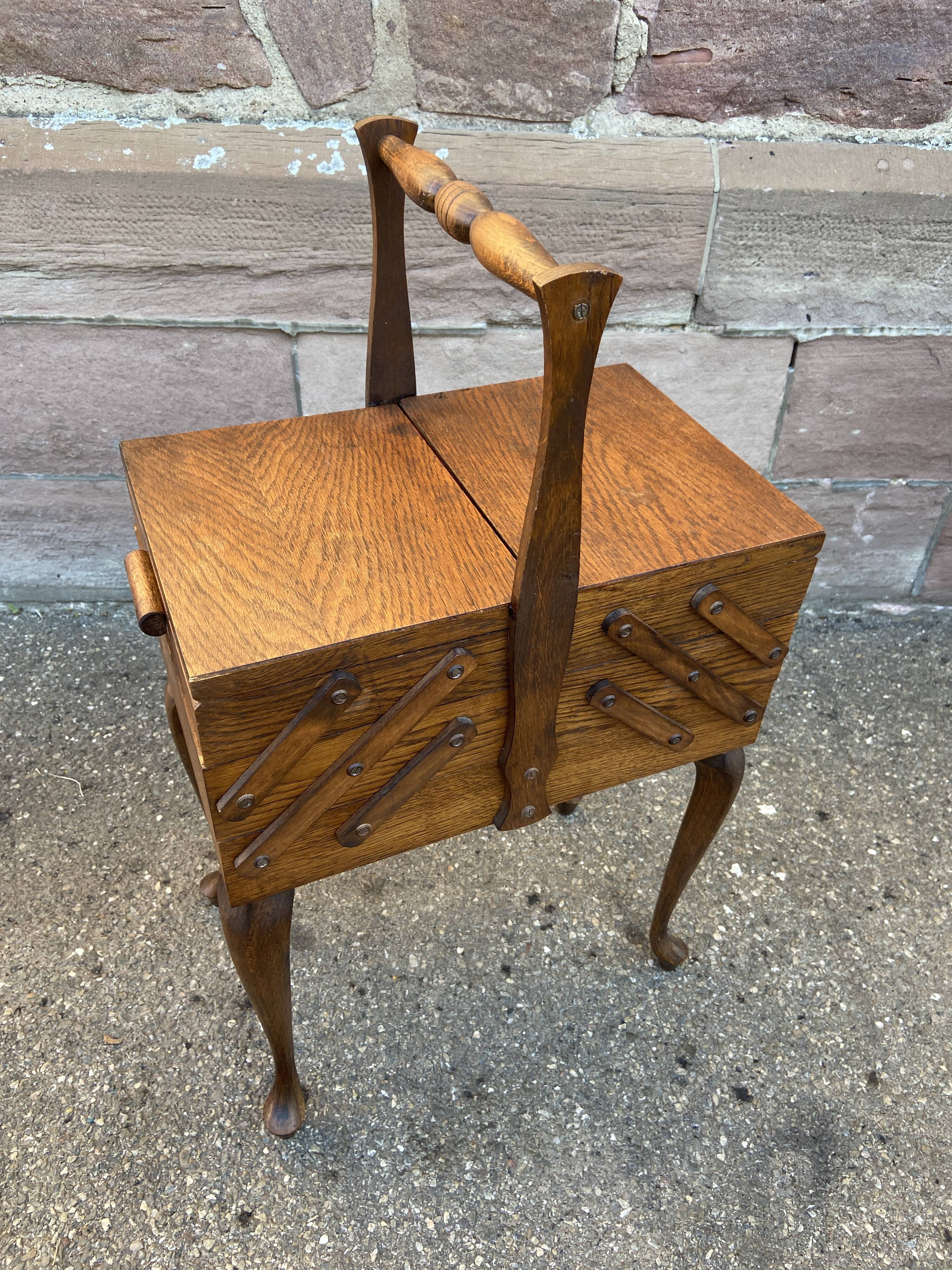 Polished art vintage scandinavian deco sewing box