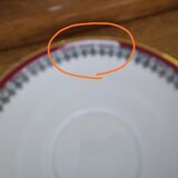 6 Pillivuyt pink and gold porcelain coffee cups